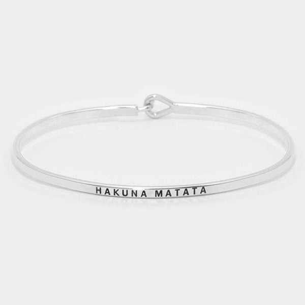 "Hakuna Matata" Mantra Bracelet: Silver