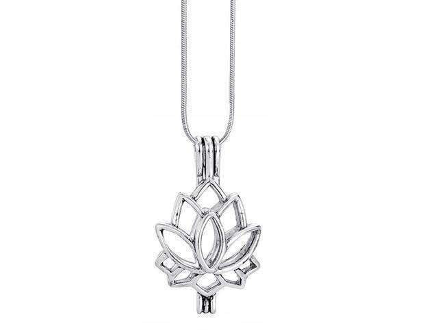 Crystal Cage Necklace – White Lotus