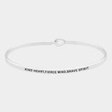 "Kind Heart, Fierce Mind, Brave Spirit" Mantra Bracelet
