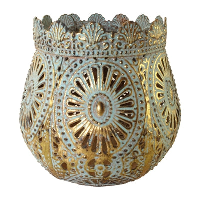 Gold Metal Candle Holder - Small