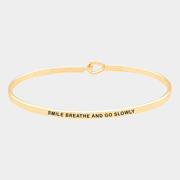 "Smile, Breathe & Go Slowly" Mantra Bracelet