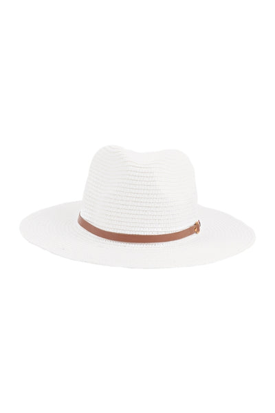 "Beach Daze" Straw Hat with Leather Strap